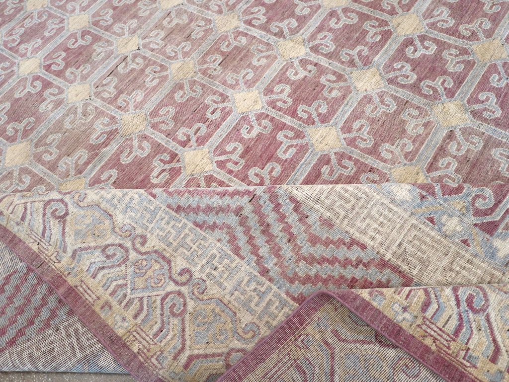 Contemporary East Turkestan Khotan Large Room Size Carpet, No.31239 - Staging