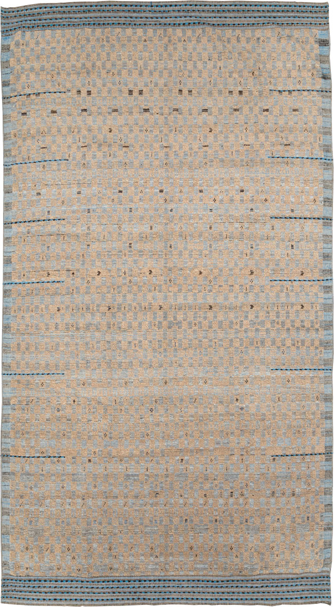 Moroccan Inspired Contemporary Turkish Long and Narrow Carpet, No.31242 - Staging