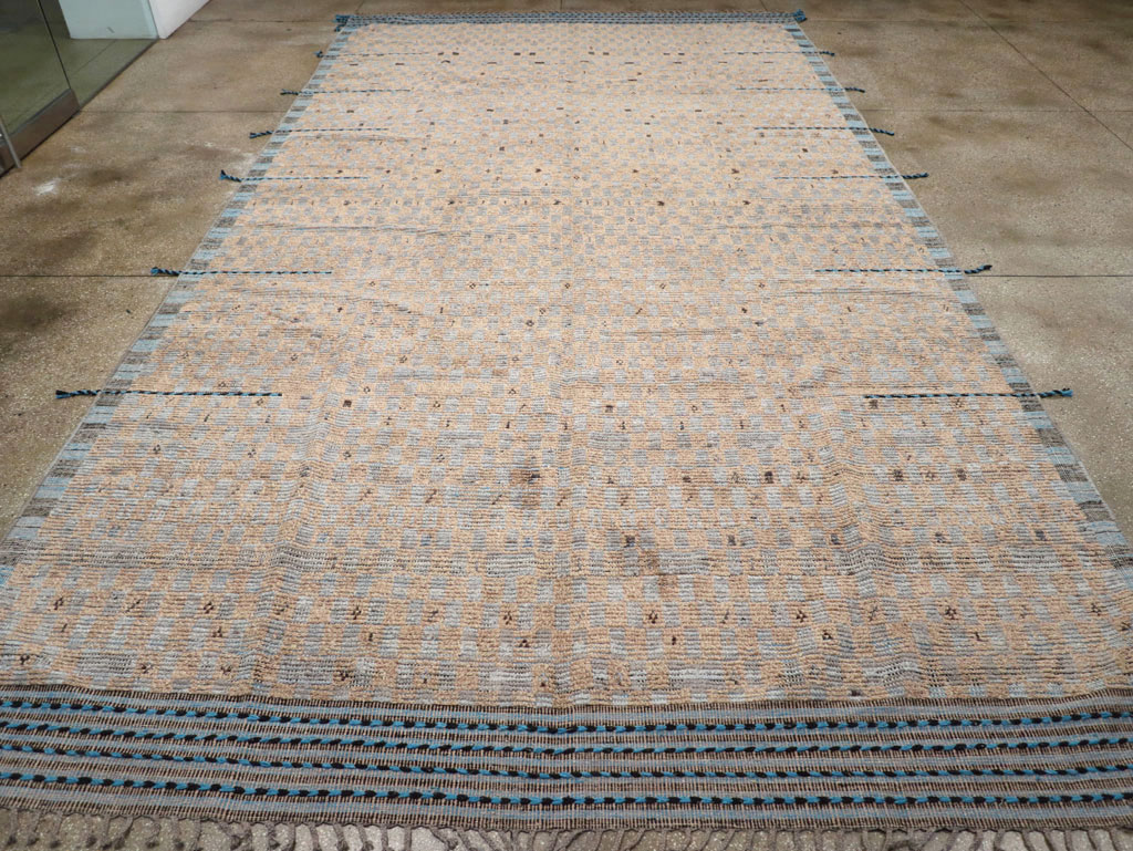Moroccan Inspired Contemporary Turkish Long and Narrow Carpet, No.31242 - Staging