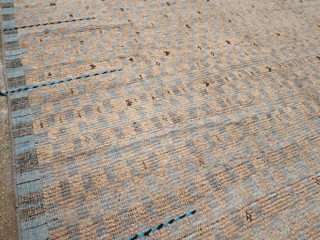 Moroccan Inspired Contemporary Turkish Long and Narrow Carpet, No.31242 - Staging