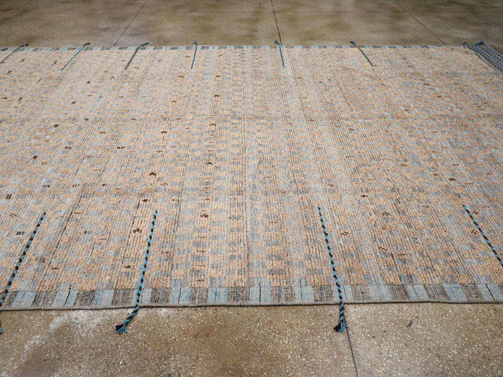 Moroccan Inspired Contemporary Turkish Long and Narrow Carpet, No.31242 - Staging