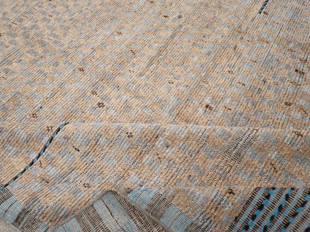 Moroccan Inspired Contemporary Turkish Long and Narrow Carpet, No.31242 - Staging