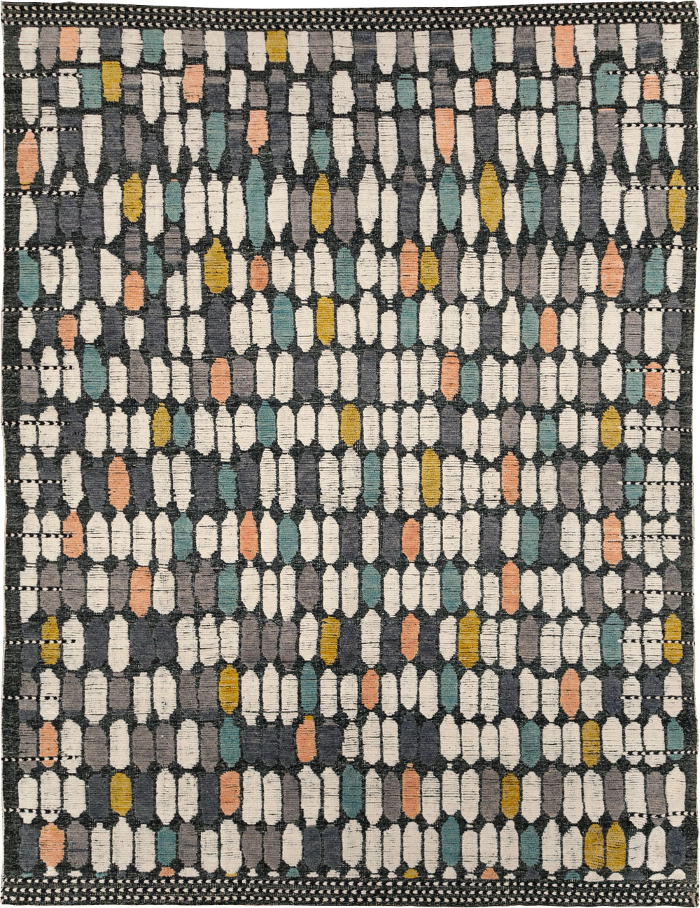 Modern Turkish Flatweave Kilim Large Room Size Carpet, No.31244 - Staging