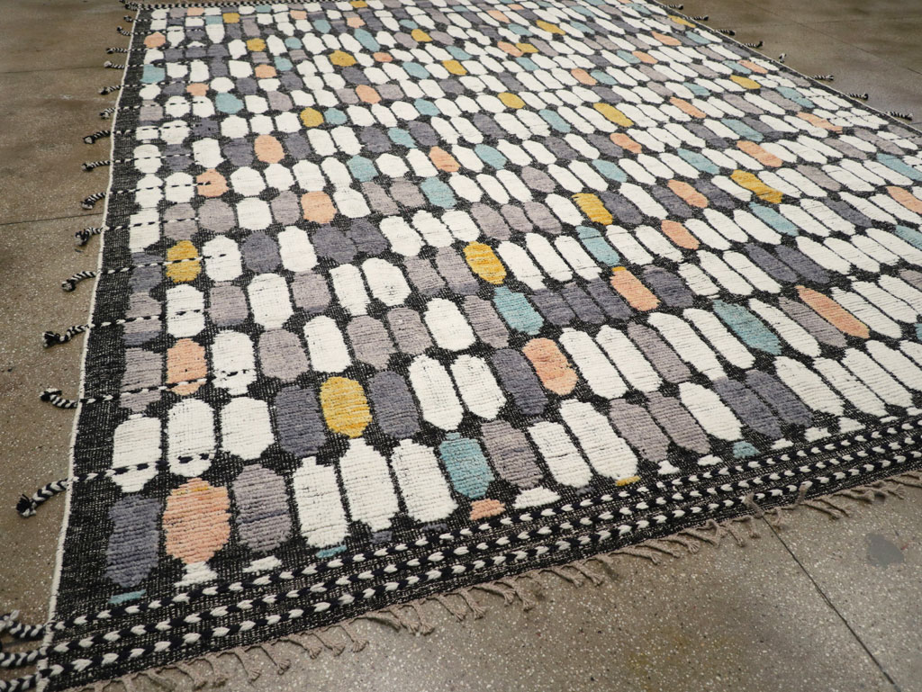 Modern Turkish Flatweave Kilim Large Room Size Carpet, No.31244 - Staging