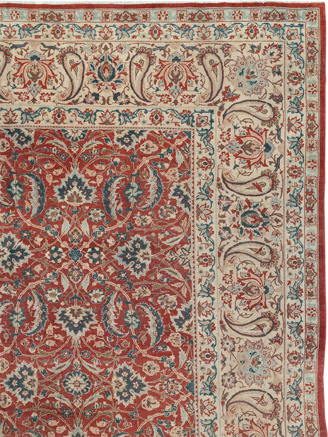 Vintage Persian Isfahan Room Size Carpet, No.31245 - Staging