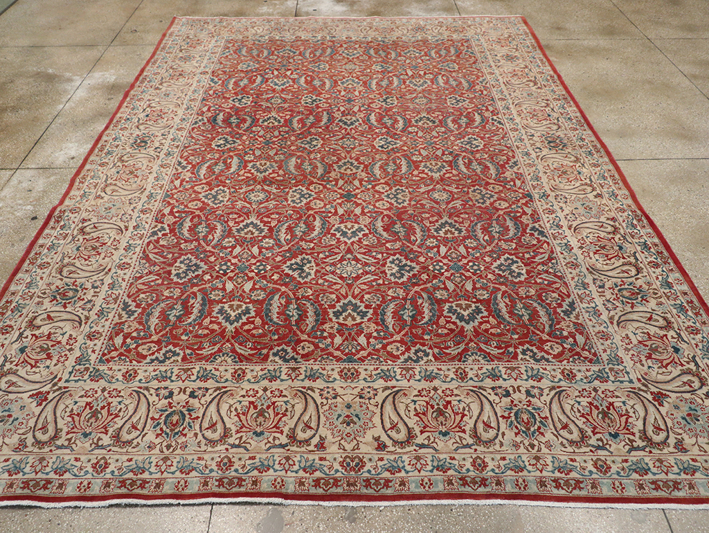 Vintage Persian Isfahan Room Size Carpet, No.31245 - Staging