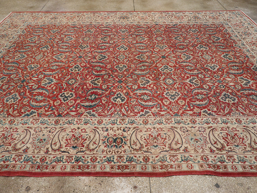 Vintage Persian Isfahan Room Size Carpet, No.31245 - Staging