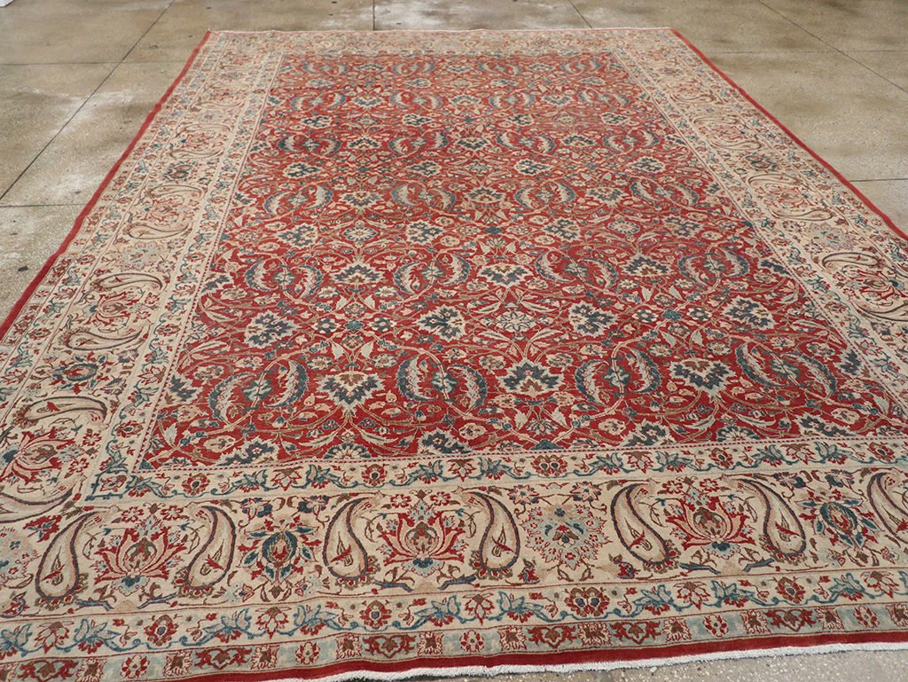 Vintage Persian Isfahan Room Size Carpet, No.31245 - Staging