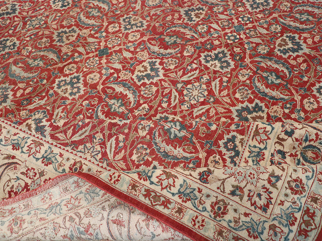 Vintage Persian Isfahan Room Size Carpet, No.31245 - Staging