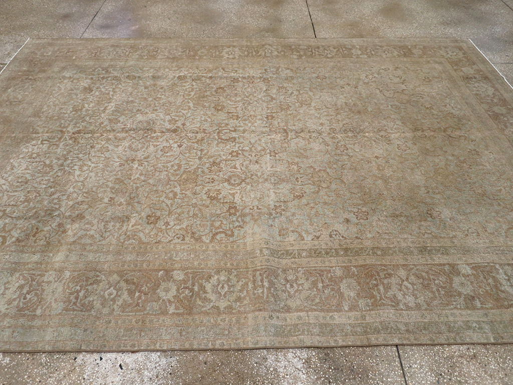 Vintage Persian Tabriz Accent Carpet, No.31246 - Staging