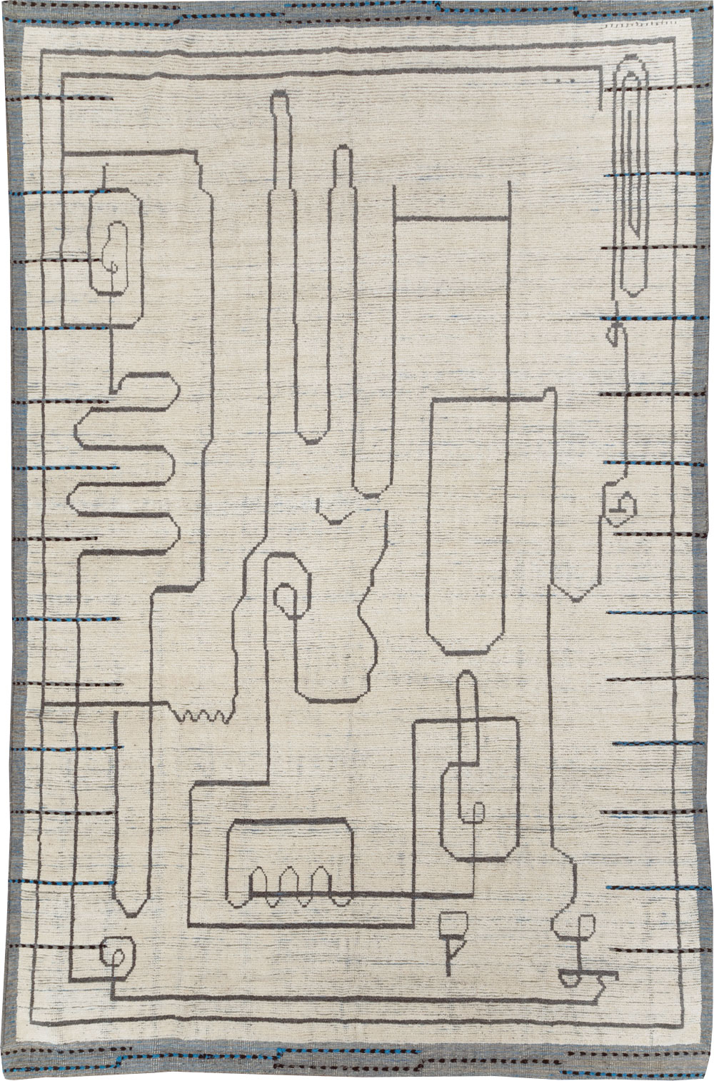 Moroccan Inspired Contemporary Turkish Room Size Carpet, No.31248 - Staging