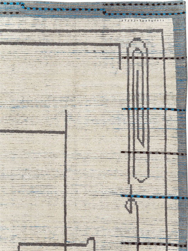 Moroccan Inspired Contemporary Turkish Room Size Carpet, No.31248 - Staging