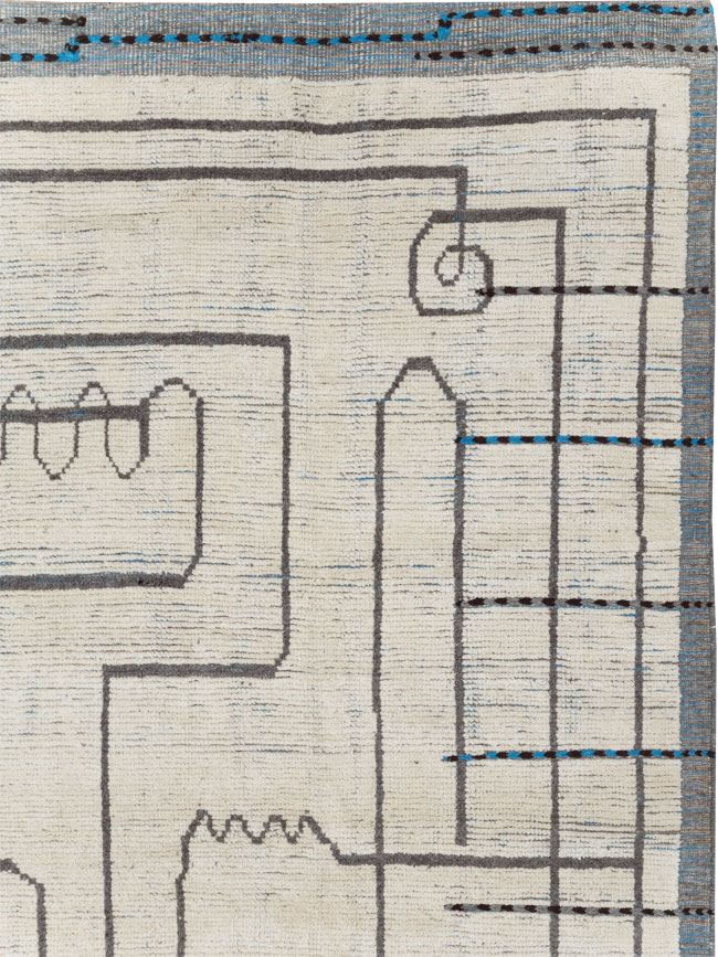 Moroccan Inspired Contemporary Turkish Room Size Carpet, No.31248 - Staging