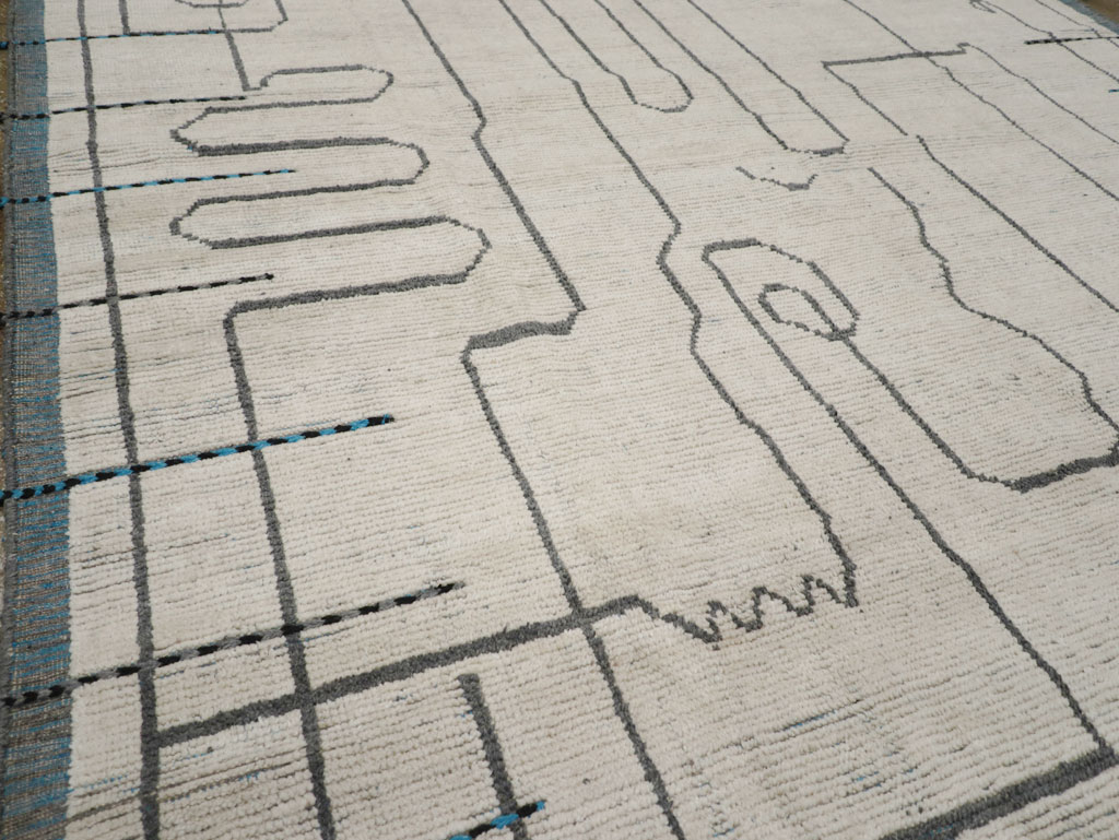 Moroccan Inspired Contemporary Turkish Room Size Carpet, No.31248 - Staging