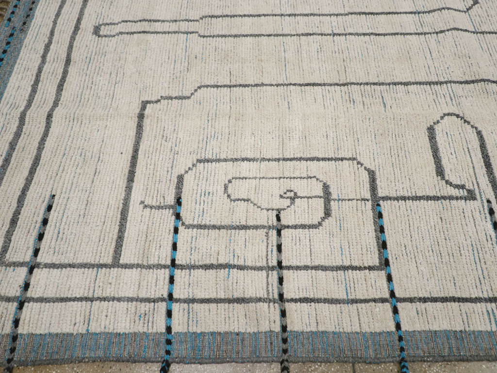 Moroccan Inspired Contemporary Turkish Room Size Carpet, No.31248 - Staging