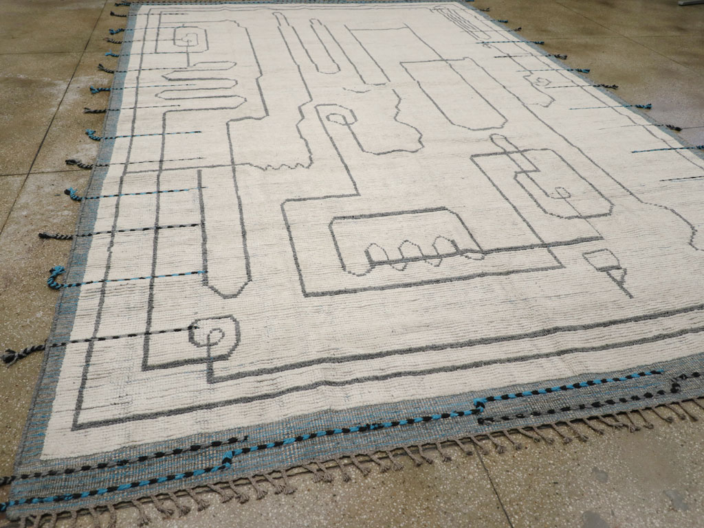 Moroccan Inspired Contemporary Turkish Room Size Carpet, No.31248 - Staging