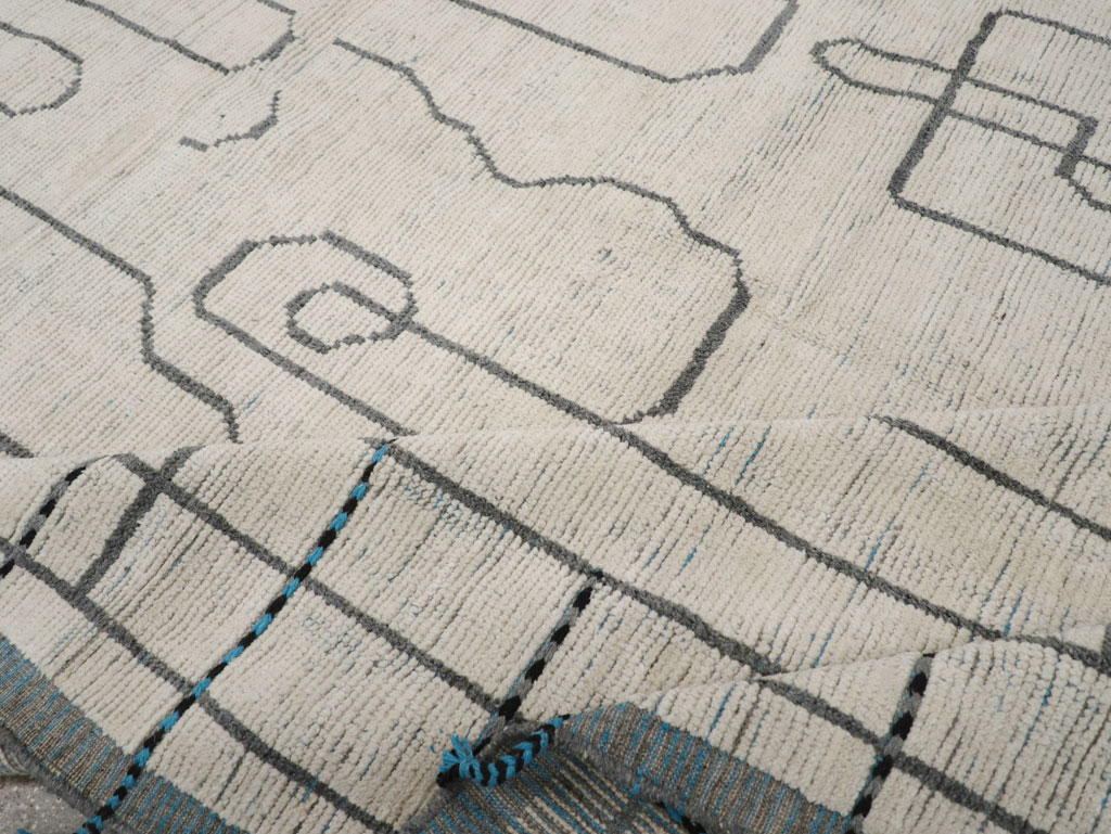 Moroccan Inspired Contemporary Turkish Room Size Carpet, No.31248 - Staging