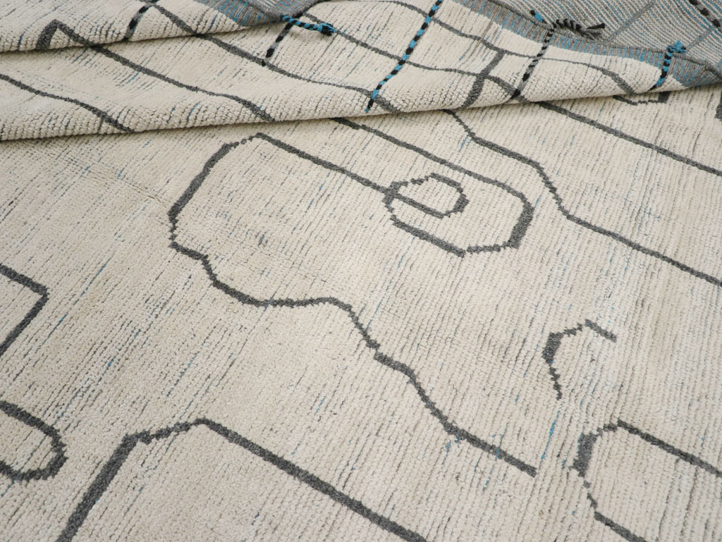 Moroccan Inspired Contemporary Turkish Room Size Carpet, No.31248 - Staging