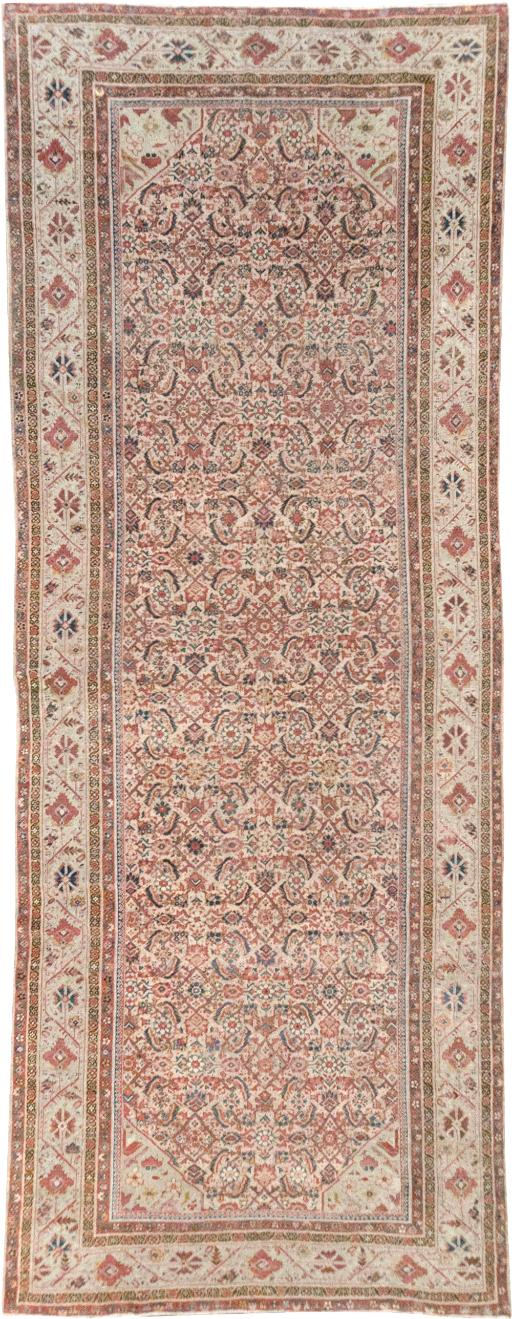 Antique Persian Fereghan Long and Narrow Gallery Carpet, No.31251 - Staging