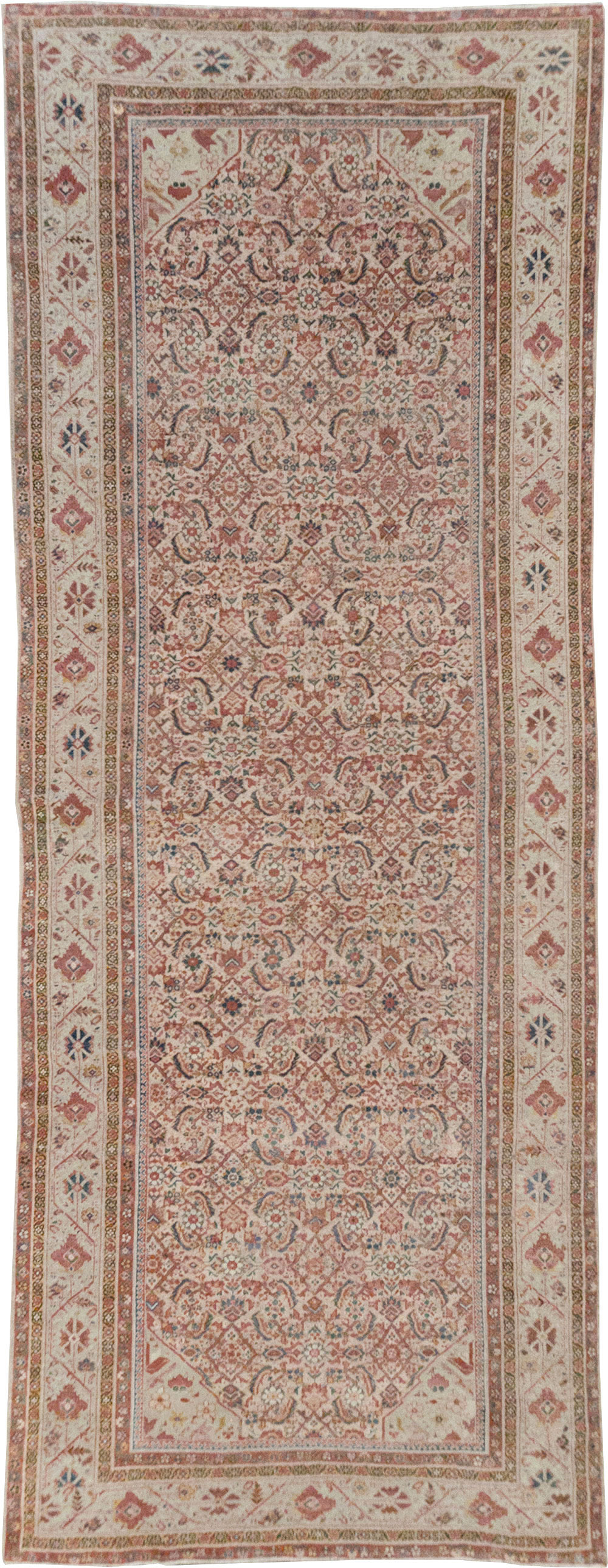 Antique Persian Fereghan Long and Narrow Gallery Carpet, No.31251 - Staging