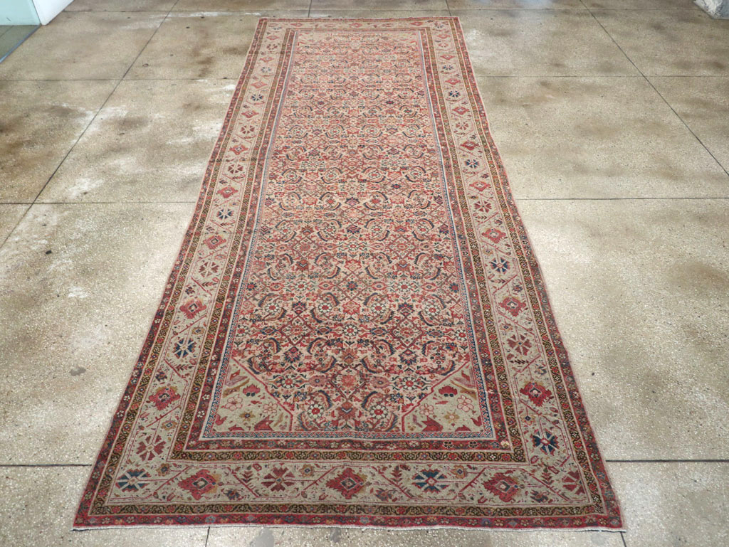 Antique Persian Fereghan Long and Narrow Gallery Carpet, No.31251 - Staging