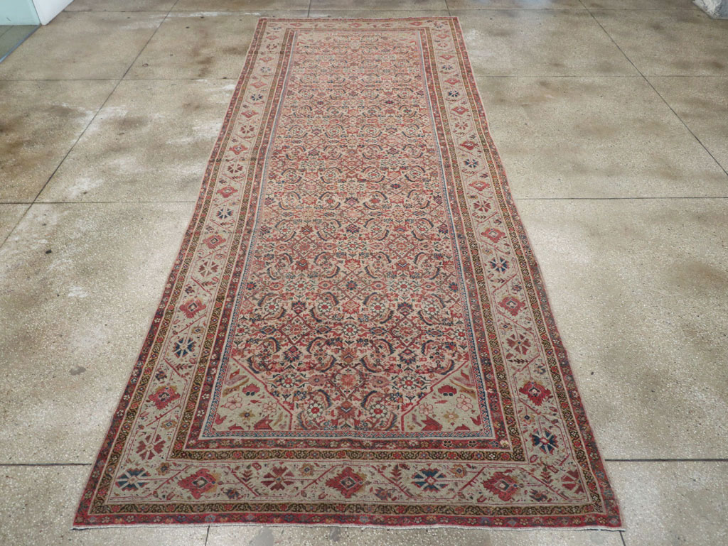 Antique Persian Fereghan Long and Narrow Gallery Carpet, No.31251 - Staging