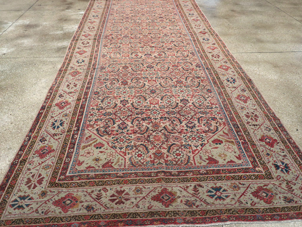 Antique Persian Fereghan Long and Narrow Gallery Carpet, No.31251 - Staging