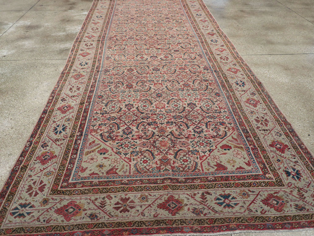 Antique Persian Fereghan Long and Narrow Gallery Carpet, No.31251 - Staging
