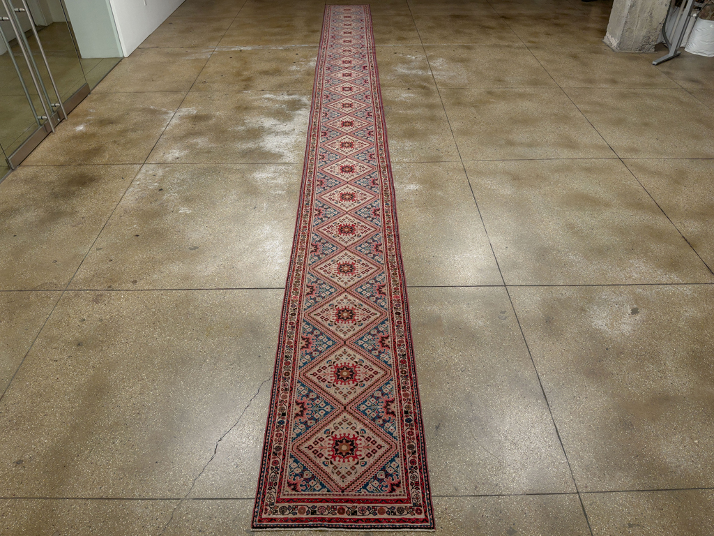 Vintage Persian Hamadan Long Runner, No.31256 - Staging