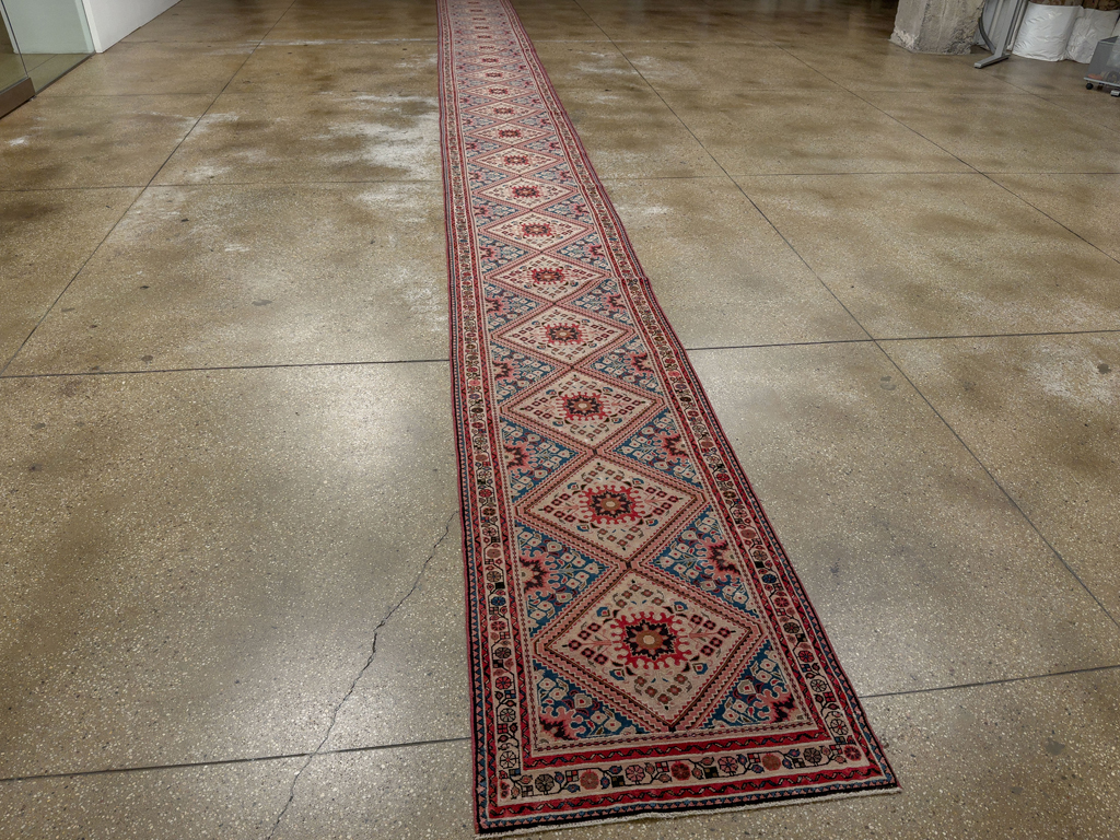 Vintage Persian Hamadan Long Runner, No.31256 - Staging