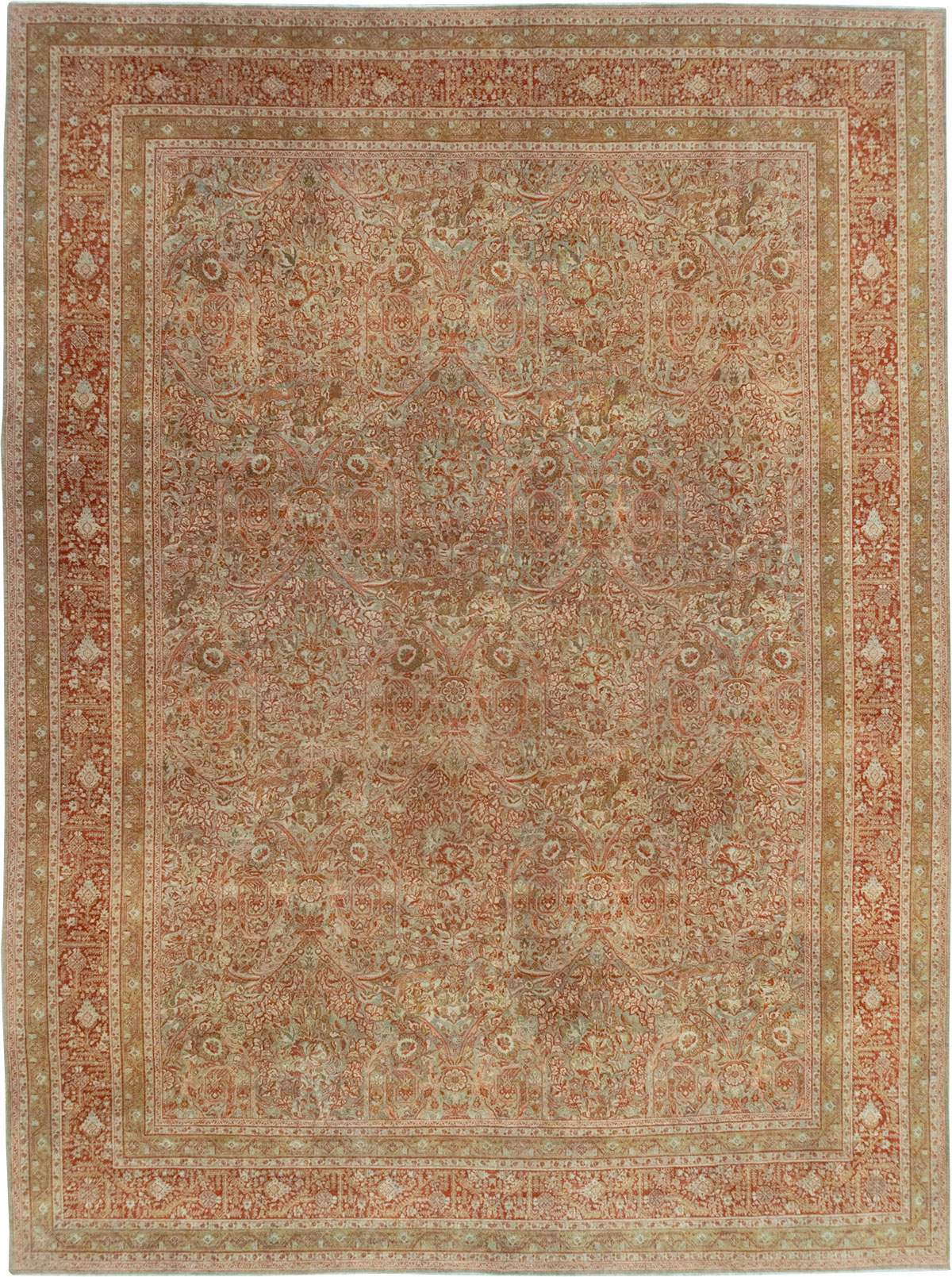 Antique Persian Tabriz Large Carpet, No.31263 - Staging
