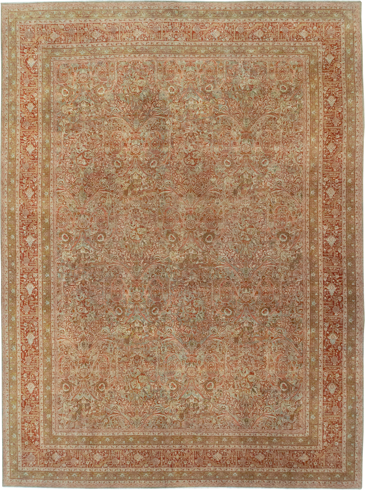 Antique Persian Tabriz Large Carpet, No.31263 - Staging