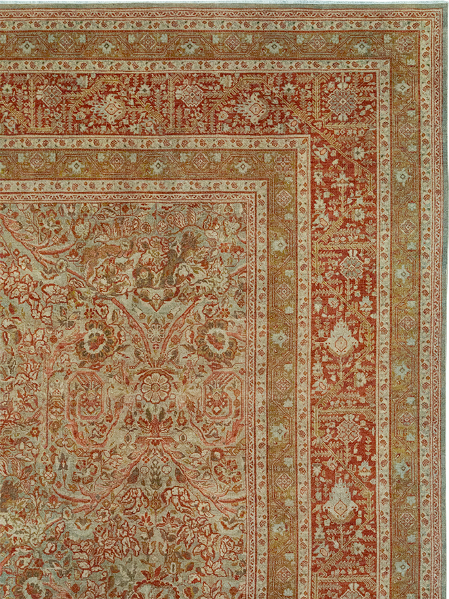 Antique Persian Tabriz Large Carpet, No.31263 - Staging