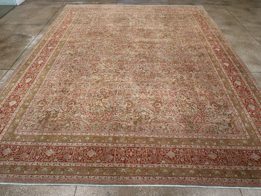 Antique Persian Tabriz Large Carpet, No.31263 - Staging