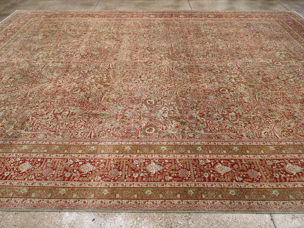 Antique Persian Tabriz Large Carpet, No.31263 - Staging