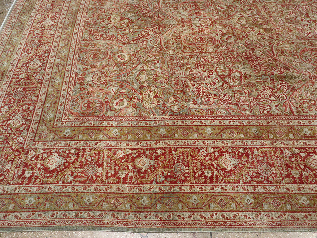 Antique Persian Tabriz Large Carpet, No.31263 - Staging