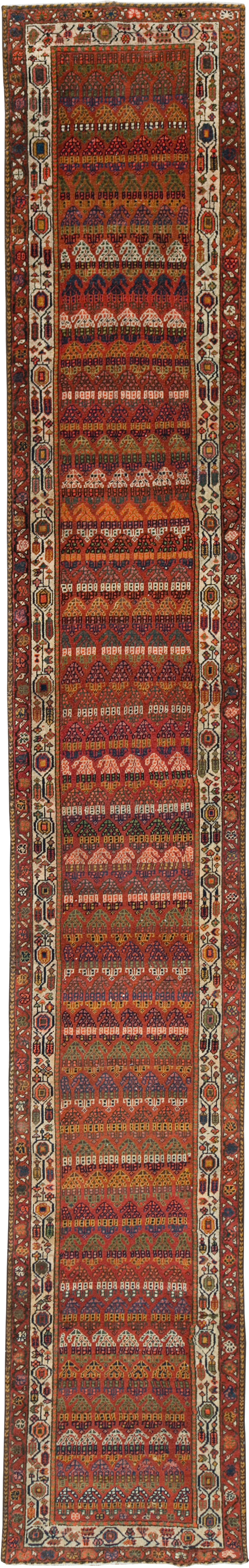 Antique Persian Malayer Long Runner, No.31265 - Staging