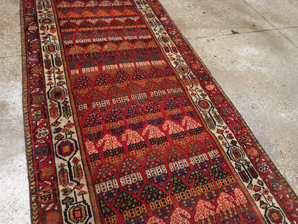 Antique Persian Malayer Long Runner, No.31265 - Staging