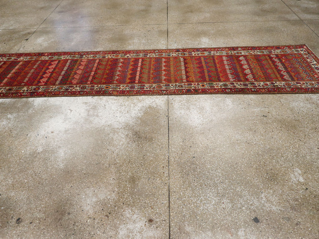 Antique Persian Malayer Long Runner, No.31265 - Staging