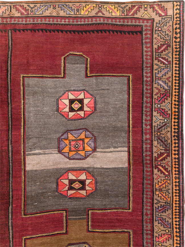 Vintage Turkish Anatolian Long Room Size Carpet, No.31268 - Staging