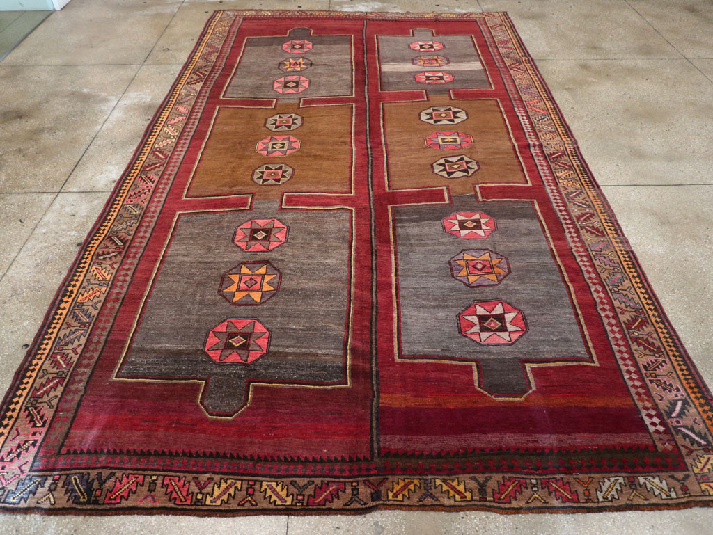 Vintage Turkish Anatolian Long Room Size Carpet, No.31268 - Staging