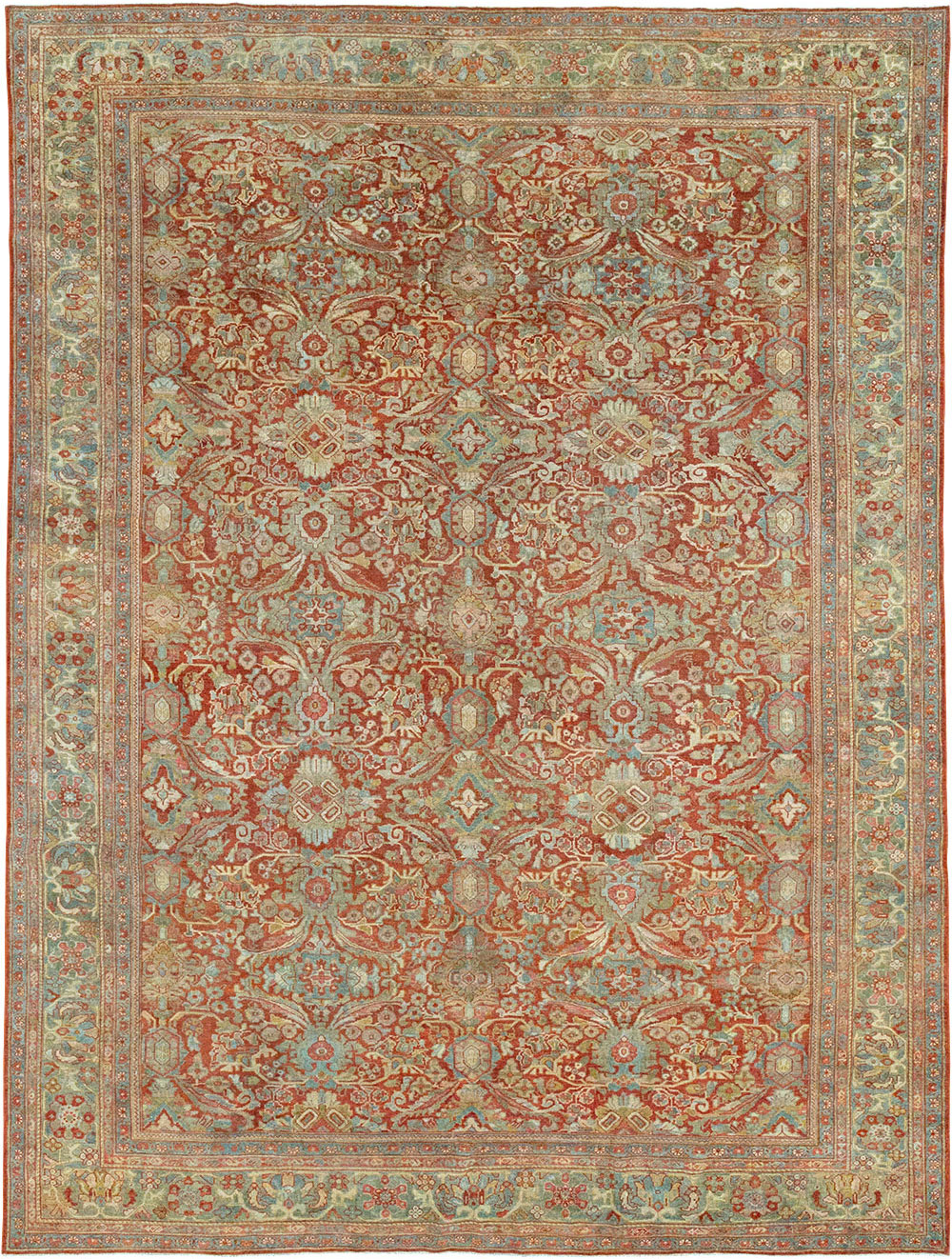 Antique Persian Mahal Room Size Carpet, No.31270 - Staging