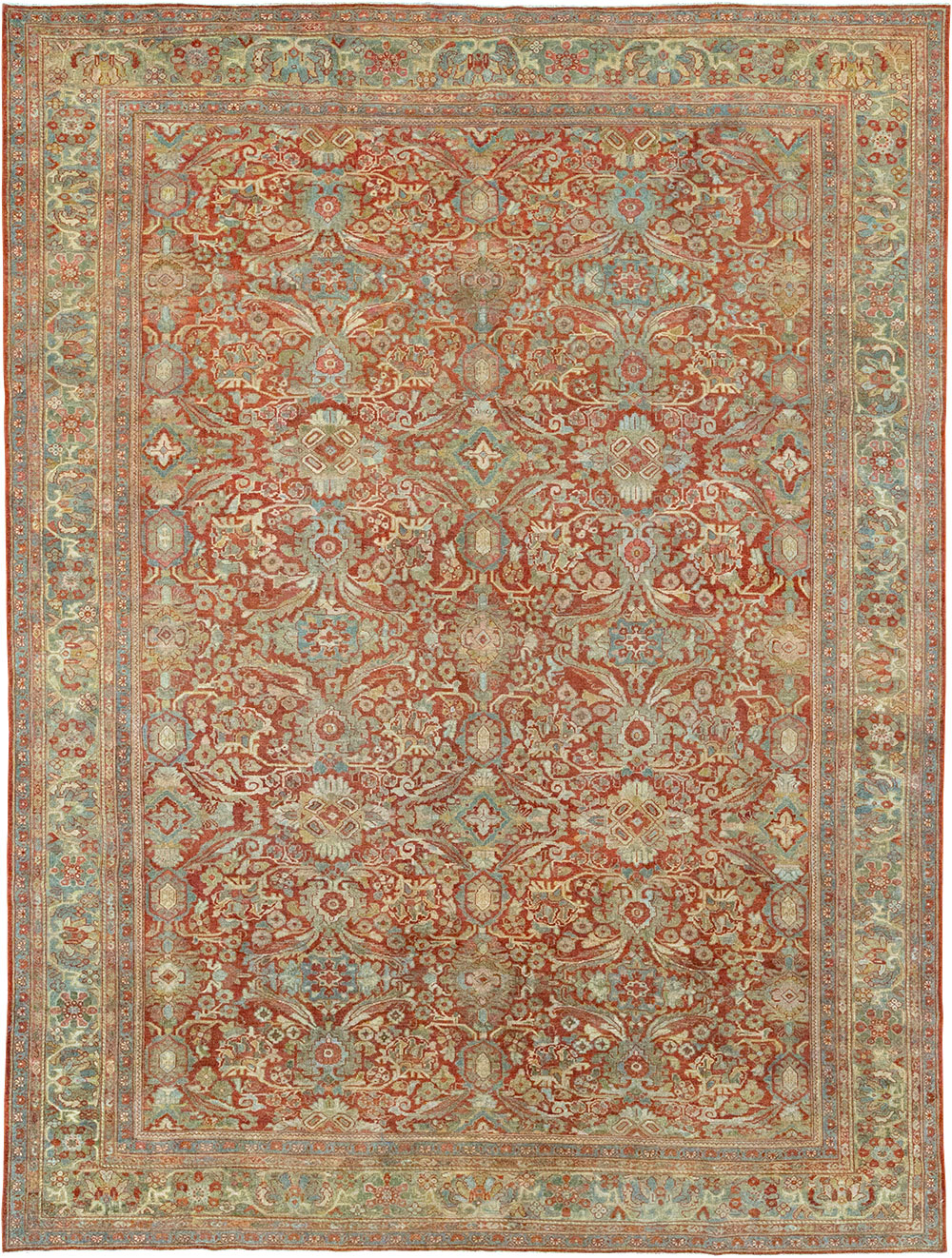 Antique Persian Mahal Room Size Carpet, No.31270 - Staging