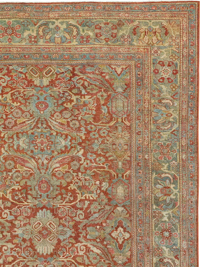 Antique Persian Mahal Room Size Carpet, No.31270 - Staging