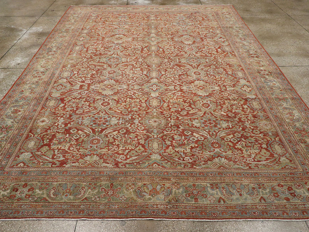 Antique Persian Mahal Room Size Carpet, No.31270 - Staging