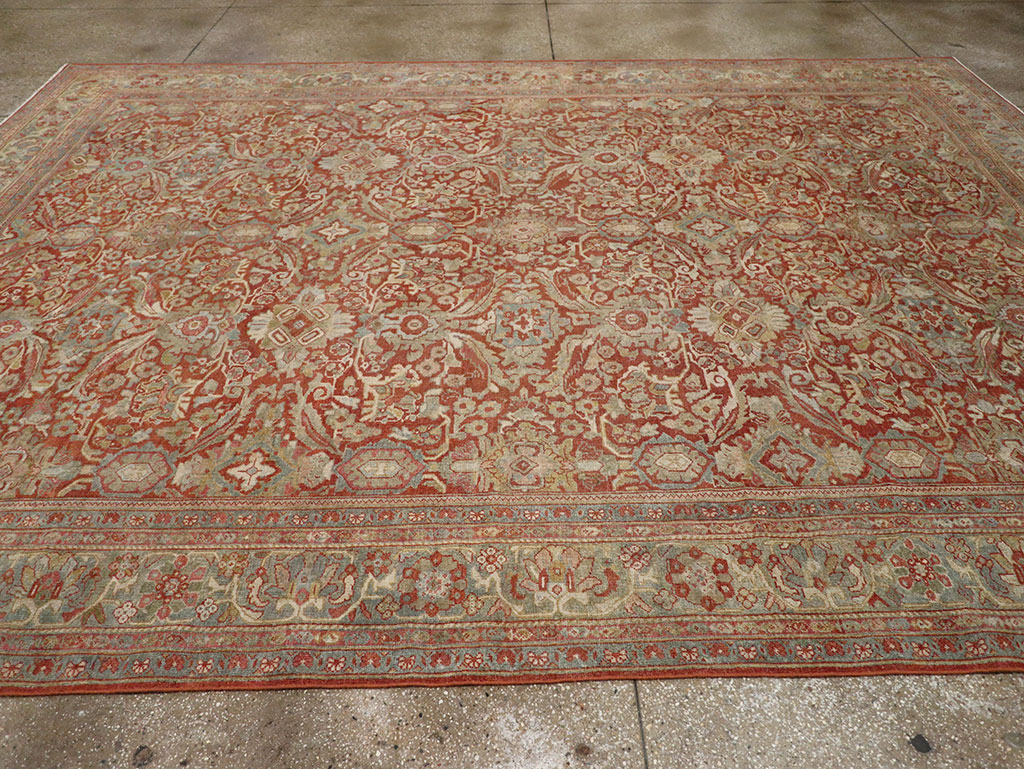 Antique Persian Mahal Room Size Carpet, No.31270 - Staging