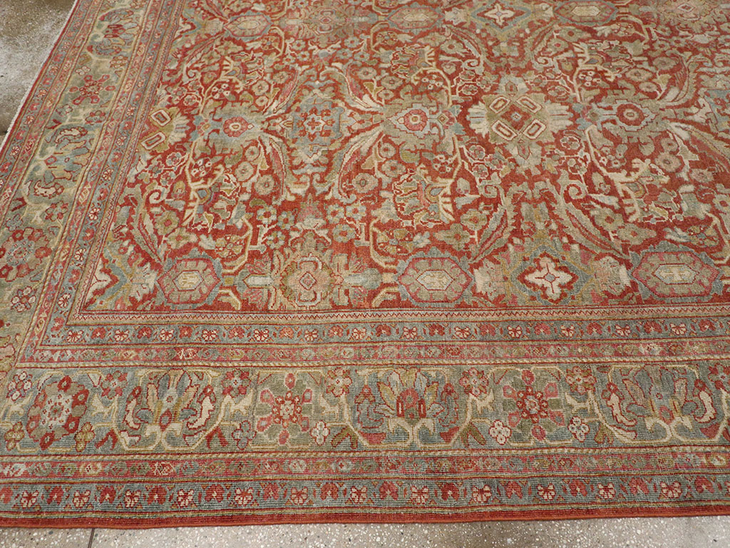 Antique Persian Mahal Room Size Carpet, No.31270 - Staging