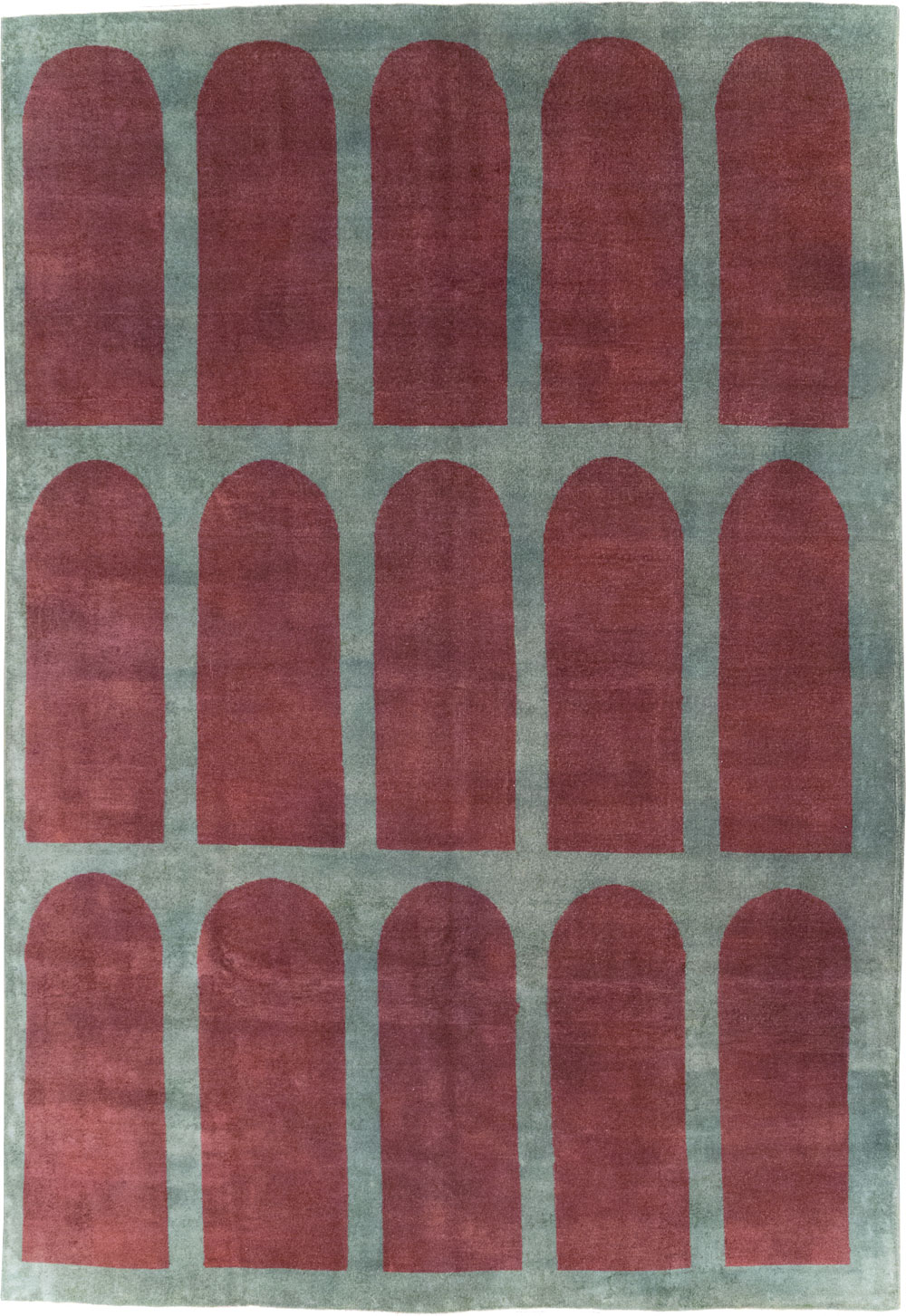 Vintage Turkish Art Deco Stye Room Size Carpet, No.31271 - Staging