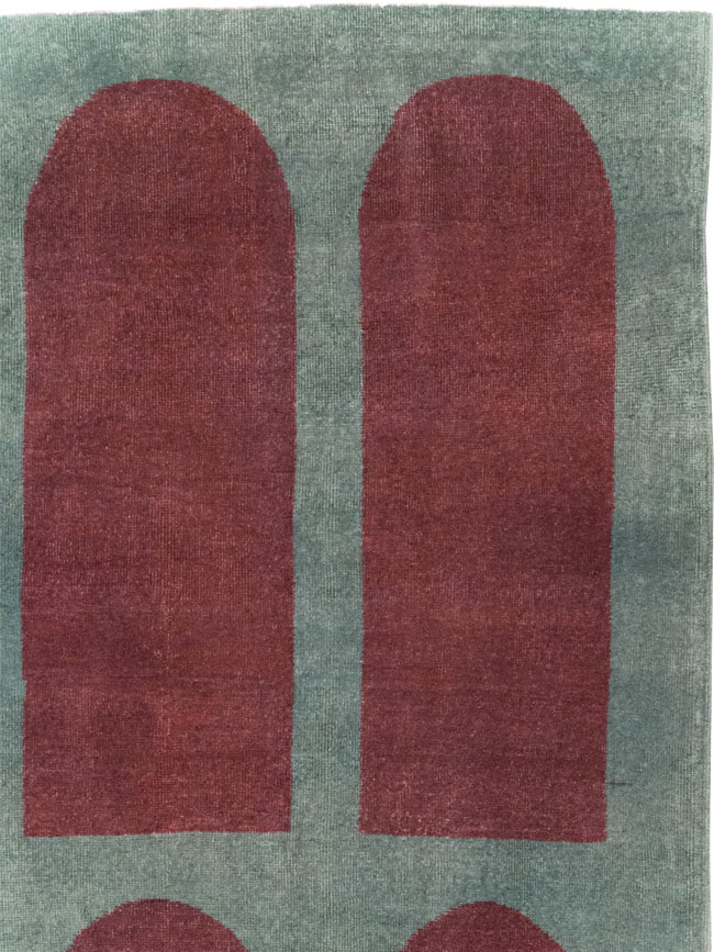 Vintage Turkish Art Deco Stye Room Size Carpet, No.31271 - Staging