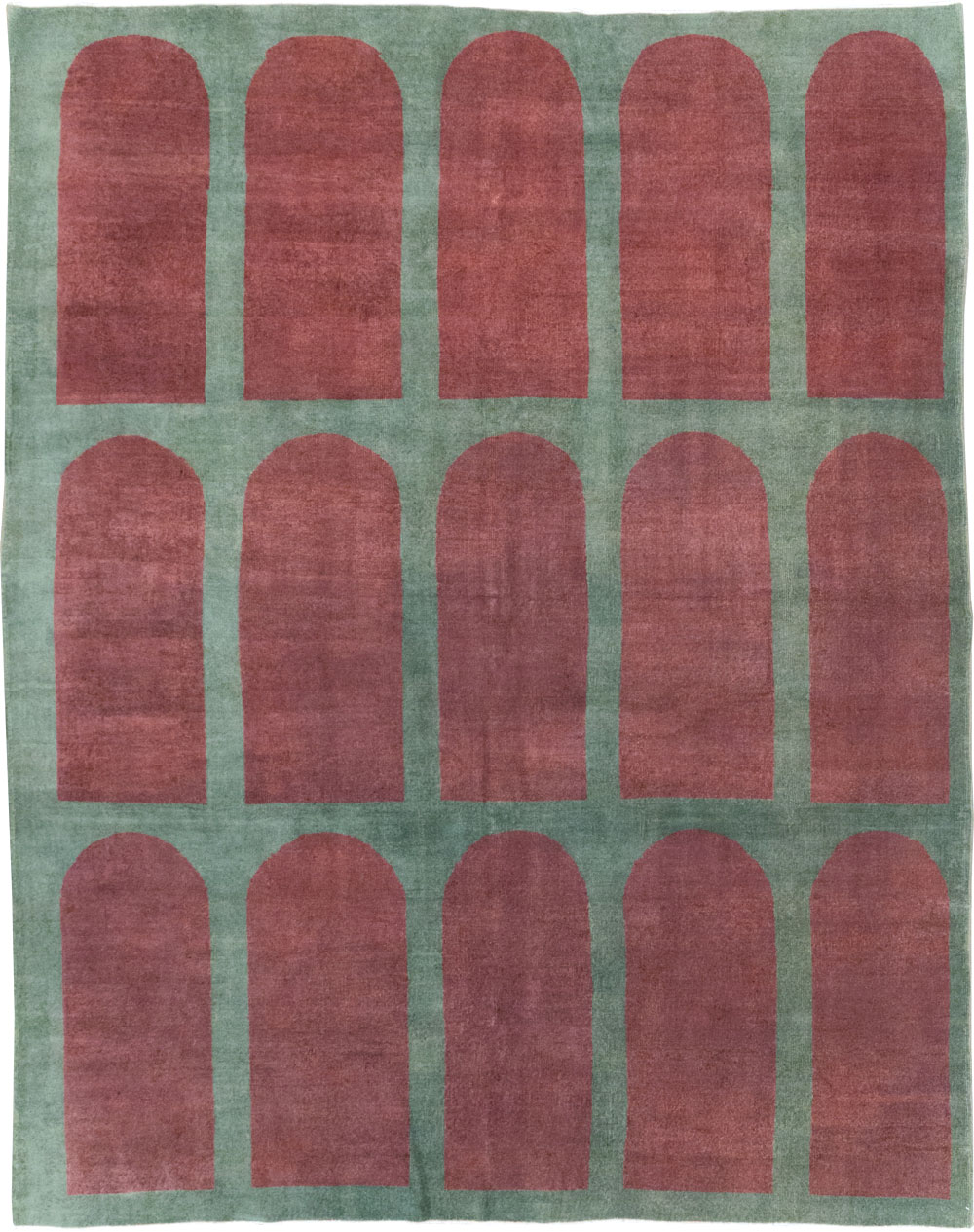Vintage Turkish Art Deco Style Room Size Carpet, No.31272 - Staging
